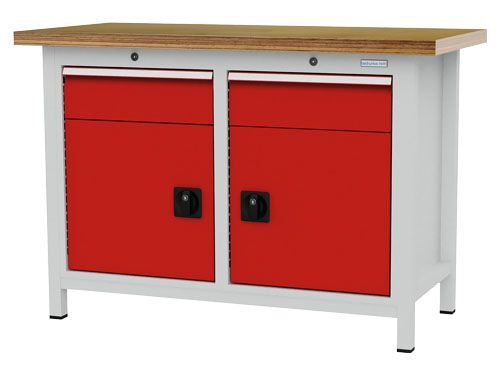 Bedrunka+Hirth Kastenwerkbank 2 Türen 2 kleine Schubladen 1250 x 600 x 859 mm Produktbild Bedrunka+Hirth Kastenwerkbank 2 Türen 2 kleine Schubladen 1250 x 600 x 859 mm
