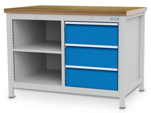 Bedrunka+Hirth Kastenwerkbank Tiefe 750 mm 3 x Schubladen Breite 1250 mm Produktbild Bedrunka+Hirth Kastenwerkbank Tiefe 750 mm 3 x Schubladen Breite 1250 mm