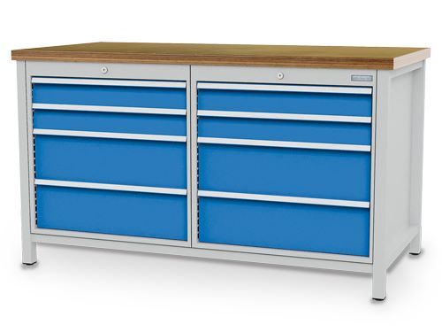 Bedrunka+Hirth Kastenwerkbank mit 40 mm dicker Arbeitsplatte Maße 1500 x 750 x 859 mm Produktbild Bedrunka+Hirth Kastenwerkbank mit 40 mm dicker Arbeitsplatte Maße 1500 x 750 x 859 mm