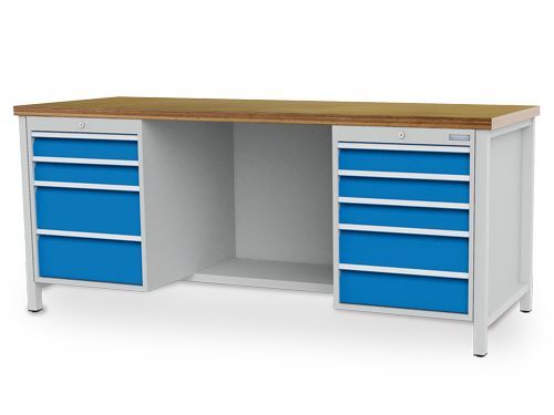 Bedrunka+Hirth Kastenwerkbank aus Stahlblech mit vielen Schubladen 2000 x 750 x 859 mm Produktbild Bedrunka+Hirth Kastenwerkbank aus Stahlblech mit vielen Schubladen 2000 x 750 x 859 mm