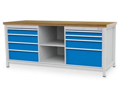 Bedrunka+Hirth Kastenwerkbank aus Stahlblech mit Arbeitsplatte 2000 x 750 x 859 mm Produktbild Bedrunka+Hirth Kastenwerkbank aus Stahlblech mit Arbeitsplatte 2000 x 750 x 859 mm