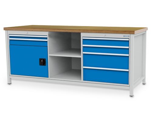 Bedrunka+Hirth Kastenwerkbank 6 Schubladen mit Griffschalenschloss 2000 x 750 x 959 mm Produktbild Bedrunka+Hirth Kastenwerkbank 6 Schubladen mit Griffschalenschloss 2000 x 750 x 959 mm