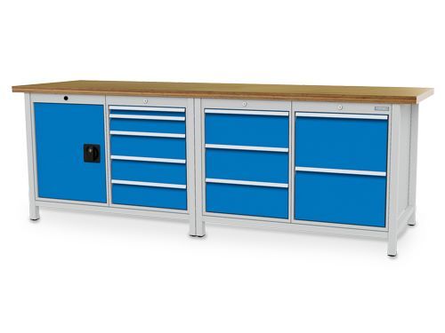 Bedrunka+Hirth Kastenwerkbank mit 10 Schubladen und Zylinderschloss 2500 x 750 x 959 mm Produktbild Bedrunka+Hirth Kastenwerkbank mit 10 Schubladen und Zylinderschloss 2500 x 750 x 959 mm