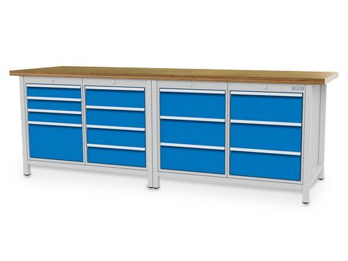 Bedrunka+Hirth Kastenwerkbank mit vollausziehbaren Schubladen 2500 x 750 x 859 mm Produktbild Bedrunka+Hirth Kastenwerkbank mit vollausziehbaren Schubladen 2500 x 750 x 859 mm