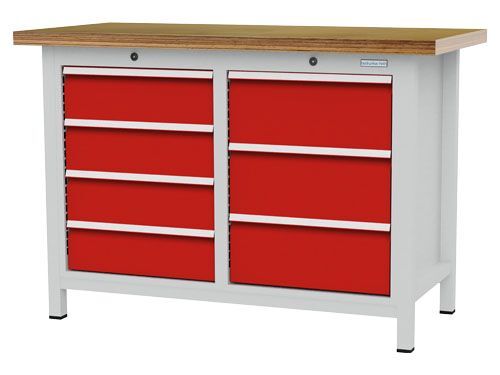 Bedrunka+Hirth Kastenwerkbank 7 Schubladen mit Zylinderschloss 1250 x 600 x 859 mm Produktbild Bedrunka+Hirth Kastenwerkbank 7 Schubladen mit Zylinderschloss 1250 x 600 x 859 mm