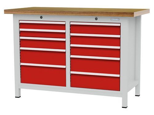 Bedrunka+Hirth Kastenwerkbank mit Zylinderschloss 10 Schubladen 1250 x 600 x 859 mm Produktbild Bedrunka+Hirth Kastenwerkbank mit Zylinderschloss 10 Schubladen 1250 x 600 x 859 mm
