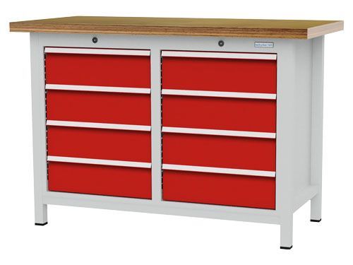 Bedrunka+Hirth Kastenwerkbank 8 Schubladen und Arbeitsplatte 1250 x 600 x 859 mm Produktbild Bedrunka+Hirth Kastenwerkbank 8 Schubladen und Arbeitsplatte 1250 x 600 x 859 mm