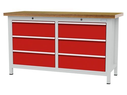 Bedrunka+Hirth Kastenwerkbank mit 6 breiten Schubladen 1500 x 600 x 859 mm Produktbild Bedrunka+Hirth Kastenwerkbank mit 6 breiten Schubladen 1500 x 600 x 859 mm