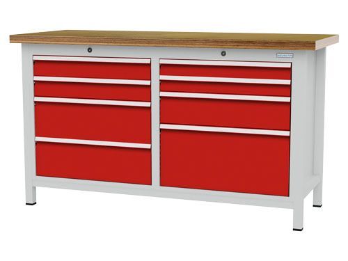 Bedrunka+Hirth Kastenwerkbank mit Arbeitsplatte 8 Schubladen 1500 x 600 x 859 mm Produktbild Bedrunka+Hirth Kastenwerkbank mit Arbeitsplatte 8 Schubladen 1500 x 600 x 859 mm