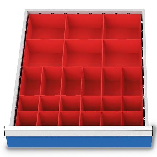 Bedrunka+Hirth Kleinteilekästen Set 24 teilig R 18-24 Blendenhöhe 100 mm BxTxH 450 x 600 x 65mm Produktbild Bedrunka+Hirth Kleinteilekästen Set 24 teilig R 18-24 Blendenhöhe 100 mm BxTxH 450 x 600 x 65mm