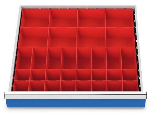 Bedrunka+Hirth Kleinteilekästen Set 32 teilig R 24-24 Blendenhöhe 75 mm BxTxH 600 x 600 x 52 mm Produktbild Bedrunka+Hirth Kleinteilekästen Set 32 teilig R 24-24 Blendenhöhe 75 mm BxTxH 600 x 600 x 52 mm