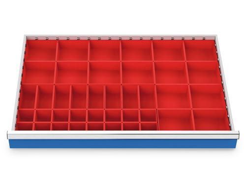 Bedrunka+Hirth Kleinteilekästen Set 40 teilig R 36-24 Blendenhöhe 50 mm BxTxH 900 x 600 x 28 mm Produktbild Bedrunka+Hirth Kleinteilekästen Set 40 teilig R 36-24 Blendenhöhe 50 mm BxTxH 900 x 600 x 28 mm