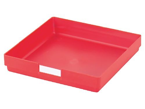 Bedrunka+Hirth Kleinteilekasten 4 er Set Blendenhöhe 50 mm BxTxH 150 x 150 x 28 mm Rot Produktbild Bedrunka+Hirth Kleinteilekasten 4 er Set Blendenhöhe 50 mm BxTxH 150 x 150 x 28 mm Rot