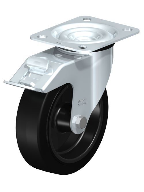 Bedrunka+Hirth Lenkrolle mit Feststeller Durchmesser 125 mm Elastik Vollgummi Produktbild Bedrunka+Hirth Lenkrolle mit Feststeller Durchmesser 125 mm Elastik Vollgummi