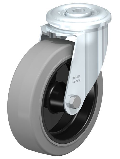 Bedrunka+Hirth Lenkrolle Vollgummi ohne Feststeller Durchmesser 125 mm Produktbild Bedrunka+Hirth Lenkrolle Vollgummi ohne Feststeller Durchmesser 125 mm