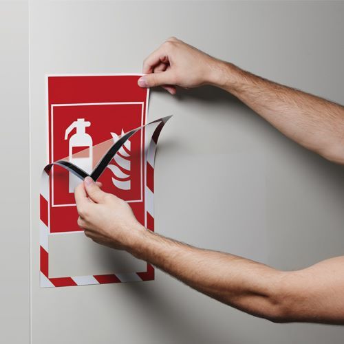 Bedrunka+Hirth Magnetrahmen Security BxH 236 x 323 mm A4 kratzfest gelb-schwarz Produktbild Bedrunka+Hirth Magnetrahmen Security BxH 236 x 323 mm A4 kratzfest gelb-schwarz