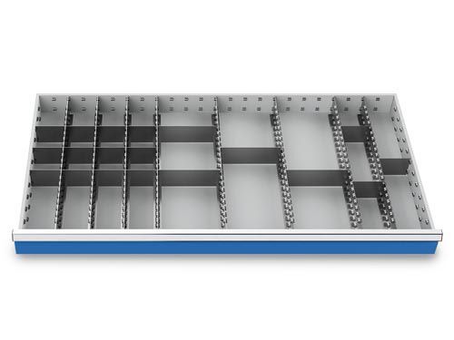 Bedrunka+Hirth Metalleinteilung Set 27-teilig R 48-24 Blendenhöhen 200/250mm 1200 x 600 x 175mm Produktbild Bedrunka+Hirth Metalleinteilung Set 27-teilig R 48-24 Blendenhöhen 200/250mm 1200 x 600 x 175mm