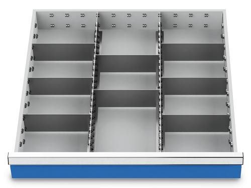 Bedrunka+Hirth Metalleinteilung Set 10-teilig R 24-24 Blendenhöhe 50 mm BxTxH 600 x 600 x 50mm Bedrunka+Hirth Metalleinteilung Set 10-teilig R 24-24 Blendenhöhe 50 mm BxTxH 600 x 600 x 50mm