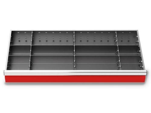 Bedrunka+Hirth Metalleinteilung Set 11-teilig R 36-16 Blendenhöhe 75 mm BxTxH 900 x 400 x 75 mm Produktbild Bedrunka+Hirth Metalleinteilung Set 11-teilig R 36-16 Blendenhöhe 75 mm BxTxH 900 x 400 x 75 mm