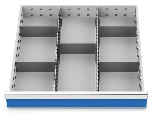 Bedrunka+Hirth Metalleinteilung Set 7-teilig R 24-24 Blendenhöhen 100/125 mm 600 x 600 x 75 mm Produktbild Bedrunka+Hirth Metalleinteilung Set 7-teilig R 24-24 Blendenhöhen 100/125 mm 600 x 600 x 75 mm