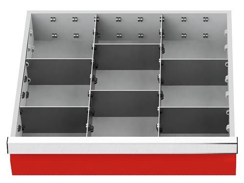 Bedrunka+Hirth Metalleinteilung Set 8 teilig R 18-16 Blendenhöhe 75 mm BxTxH 450 x 400 x 75 mm Produktbild Bedrunka+Hirth Metalleinteilung Set 8 teilig R 18-16 Blendenhöhe 75 mm BxTxH 450 x 400 x 75 mm