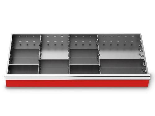 Produktbild Bedrunka+Hirth Metalleinteilung Set 9 teilig R 36-16 Blendenhöhe 75 mm BxTxH 900 x 400 x 75 mm