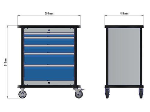 Bedrunka+Hirth Mobiler Werkzeugwagen Maxmobile 1 mit 5 Schubladen Breite 780 mm Produktbild Bedrunka+Hirth Mobiler Werkzeugwagen Maxmobile 1 mit 5 Schubladen Breite 780 mm bild 2