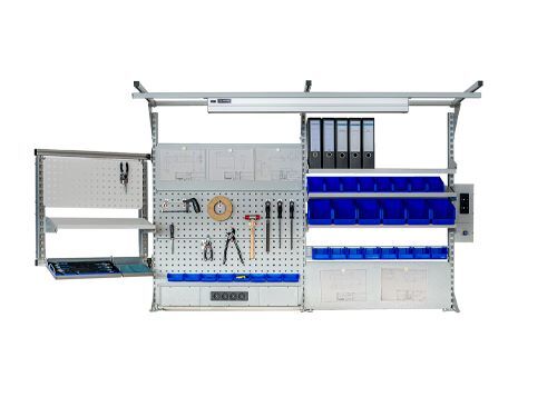 Bedrunka+Hirth Multiwand Aufbau mit Beleuchtung und Geräteschiene 2000 x 1250 mm Produktbild Bedrunka+Hirth Multiwand Aufbau mit Beleuchtung und Geräteschiene 2000 x 1250 mm bild 2
