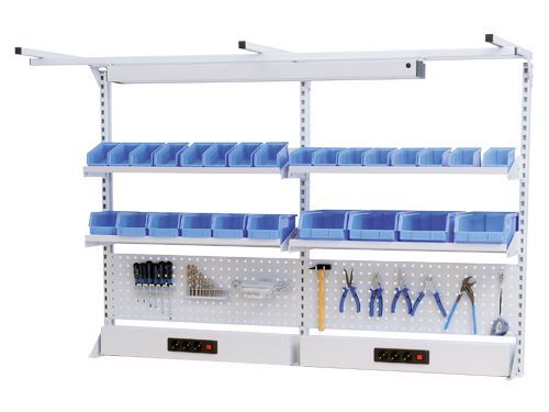 Produktbild Bedrunka+Hirth Multiwand Aufbau mit 6 Fachböden und 2 Lochwänden 2000 x 750 x 1250 mm