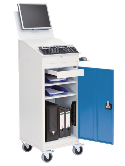 Bedrunka+Hirth Pultaufsatz für Computerwagen 500 x 500 x 250 mm Stahlblech Produktbild Bedrunka+Hirth Pultaufsatz für Computerwagen 500 x 500 x 250 mm Stahlblech