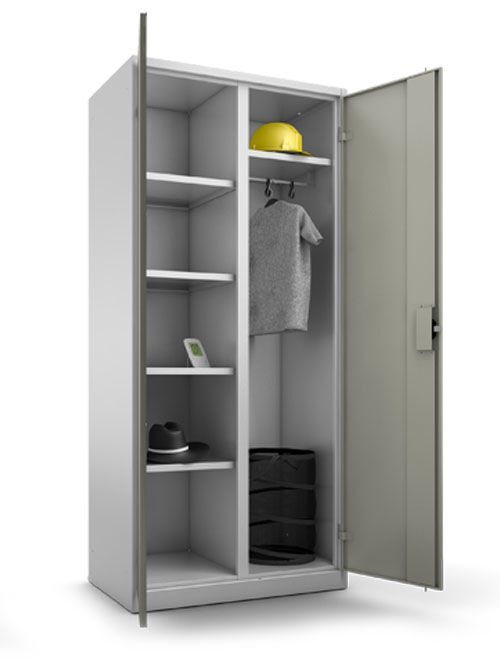 Bedrunka+Hirth Material und Kleiderschrank 900 x 600 x 1950 mm RAL 7035