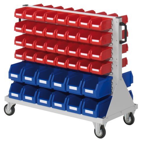 Bedrunka+Hirth Rollwagen Größe 2 mit 88 Sichtlagerkästen 1000 x 500 x 890 mm Stahlblech Produktbild Bedrunka+Hirth Rollwagen Größe 2 mit 88 Sichtlagerkästen 1000 x 500 x 890 mm Stahlblech
