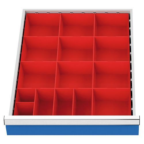 Bedrunka+Hirth Schubladeneinteilung R 18-24 Kleinteilekästen für Front 100 mm BxT 450 x 600 mm Produktbild Bedrunka+Hirth Schubladeneinteilung R 18-24 Kleinteilekästen für Front 100 mm BxT 450 x 600 mm