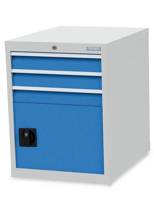Bedrunka+Hirth Schubladenschrank 3 Schubladen sowie 1 Tür 555 x 736 x 819 mm Produktbild Bedrunka+Hirth Schubladenschrank 3 Schubladen sowie 1 Tür 555 x 736 x 819 mm