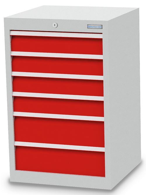 Bedrunka+Hirth Schubladenschrank aus Stahlblech mit 6 Schubladen 530 x 500 x 819 mm Produktbild Bedrunka+Hirth Schubladenschrank aus Stahlblech mit 6 Schubladen 530 x 500 x 819 mm