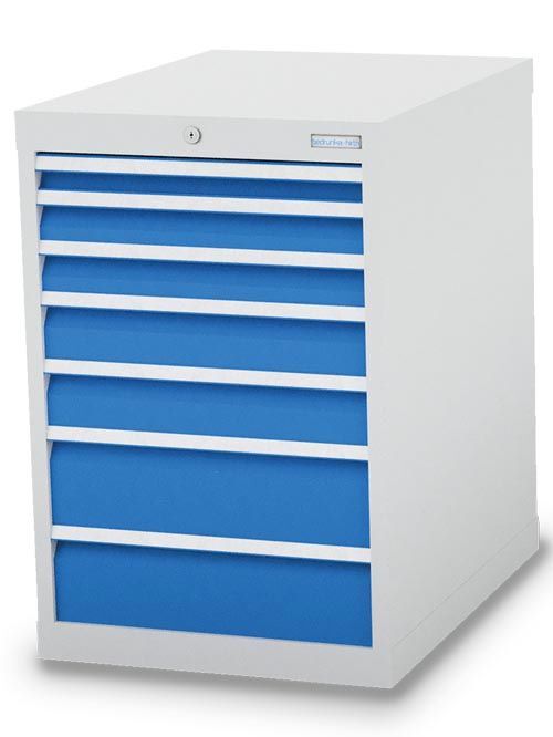 Bedrunka+Hirth Schubladenschrank schmal mit 7 Schubladen mit den Maße 555 x 736 x 819 mm Produktbild Bedrunka+Hirth Schubladenschrank schmal mit 7 Schubladen mit den Maße 555 x 736 x 819 mm