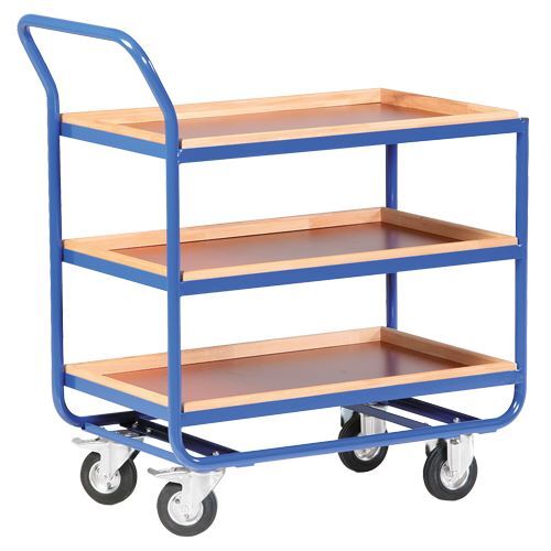 Bedrunka+Hirth Stahlrohrtischwagen 3 Ladeflächen H 1000 mm RAL 5010 Produktbild Bedrunka+Hirth Stahlrohrtischwagen 3 Ladeflächen H 1000 mm RAL 5010