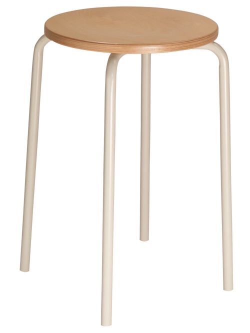 Bedrunka+Hirth Stapelhocker hoch mit 580 mm aus Buche lichtgrau Produktbild Bedrunka+Hirth Stapelhocker hoch mit 580 mm aus Buche lichtgrau