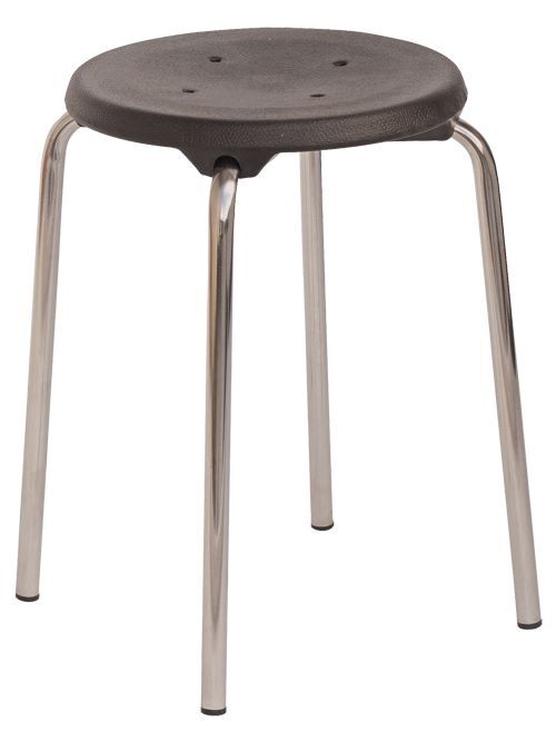 Bedrunka+Hirth Stapelhocker Standard PU schwarz H 500 mm Produktbild Bedrunka+Hirth Stapelhocker Standard PU schwarz H 500 mm