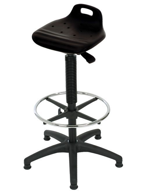 Bedrunka+Hirth Stehhilfe mit Fußring Höhe 570-820 mm mit Bodengleiter Schwarz Produktbild Bedrunka+Hirth Stehhilfe mit Fußring Höhe 570-820 mm mit Bodengleiter Schwarz