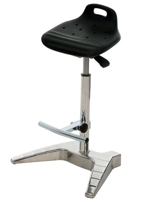 Bedrunka+Hirth Stehhilfe mit klappbarer Fußstütze 700 mm hoch schwarz Produktbild Bedrunka+Hirth Stehhilfe mit klappbarer Fußstütze 700 mm hoch schwarz