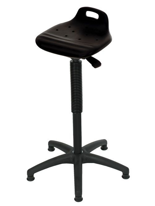 Bedrunka+Hirth Stehhilfe ohne Fußring Höhe 570-820 mm PU-Sitz in Schwarz Produktbild Bedrunka+Hirth Stehhilfe ohne Fußring Höhe 570-820 mm PU-Sitz in Schwarz