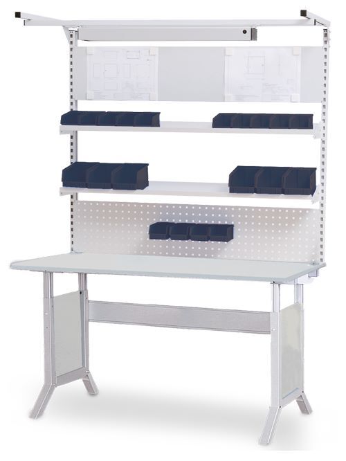 Bedrunka+Hirth Tisch workline mit Klemmfeststellung und Multiwand Aufbau 1500 x 750 mm