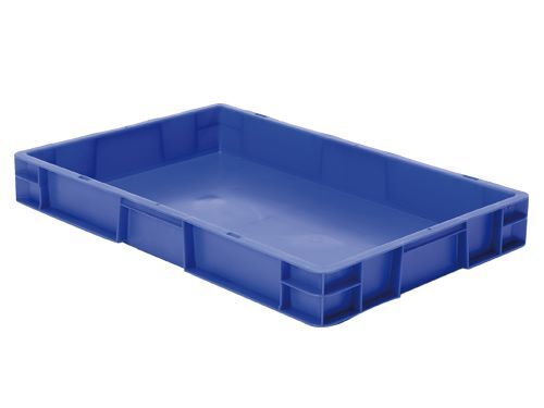 Bedrunka+Hirth Transport Stapelkästen blau BxTxH 600 x 400 x 75 mm Produktbild Bedrunka+Hirth Transport Stapelkästen blau BxTxH 600 x 400 x 75 mm