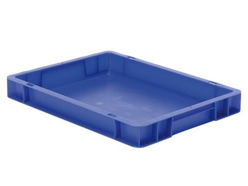 Bedrunka+Hirth Transport Stapelkästen blau BxTxH 400 x 300 x 75 mm Produktbild Bedrunka+Hirth Transport Stapelkästen blau BxTxH 400 x 300 x 75 mm