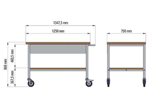 Bedrunka+Hirth Transportwagen mit Arbeitsplatte aus Buche Multiplex H 859 mm Produktbild Bedrunka+Hirth Transportwagen mit Arbeitsplatte aus Buche Multiplex H 859 mm bild 2