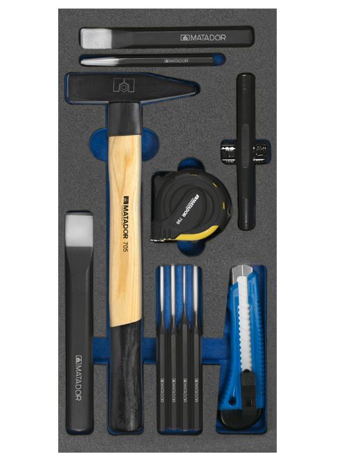 Bedrunka+Hirth Werkzeugeinsatz Hammer Meißel und Treiber Satz 11 teilig BxTxH 400 x 200 x 25 mm Produktbild Bedrunka+Hirth Werkzeugeinsatz Hammer Meißel und Treiber Satz 11 teilig BxTxH 400 x 200 x 25 mm