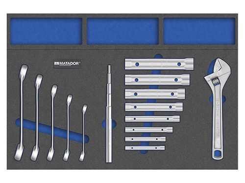 Bedrunka+Hirth Werkzeugeinsatz Rohrsteck und offene Doppelringschlüssel Satz 15 teilig 545 x 30 Produktbild Bedrunka+Hirth Werkzeugeinsatz Rohrsteck und offene Doppelringschlüssel Satz 15 teilig 545 x 30