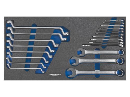 Bedrunka+Hirth Werkzeugeinsatz Schraubenschlüssel Satz 21 Teilig BxTxH 565 x 300 x 25 mm Produktbild Bedrunka+Hirth Werkzeugeinsatz Schraubenschlüssel Satz 21 Teilig BxTxH 565 x 300 x 25 mm