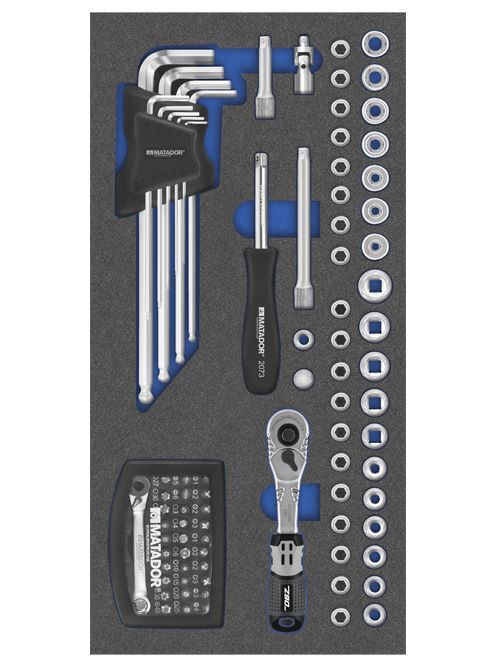 Bedrunka+Hirth Werkzeugeinsatz Steckschlüssel Satz 1/4 Zoll 84 teilig BxTxH 400 x 200 x 25 mm Produktbild Bedrunka+Hirth Werkzeugeinsatz Steckschlüssel Satz 1/4 Zoll 84 teilig BxTxH 400 x 200 x 25 mm